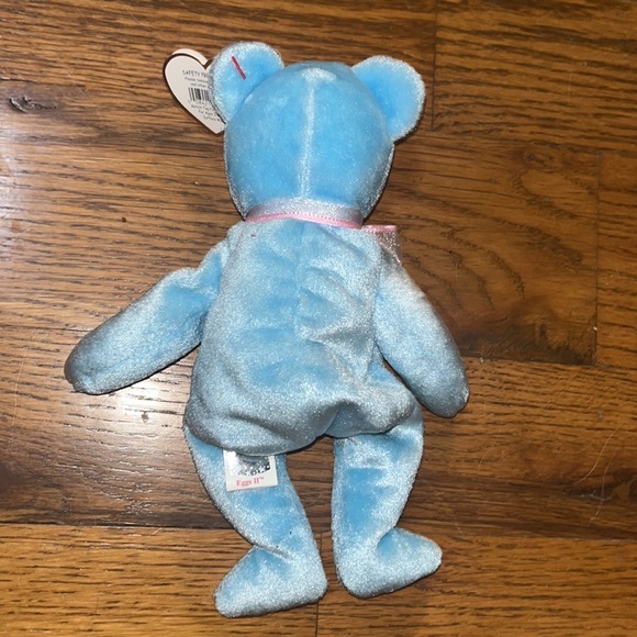 “EGGS II ”2001 TY BEANIE BABIES BLUE BEAR RARE WITH  ERRORS 8.5” TAG - Picture 4 of 12
